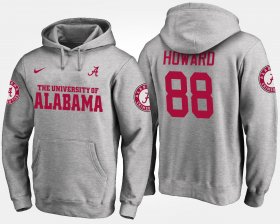 #88 O.J. Howard Name and Number University of Alabama Men Gray Hoodies 381976-135