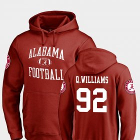 #92 Quinnen Williams Neutral Zone Bama College Football Men's Crimson Hoodies 288617-418