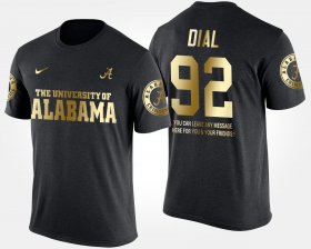 #92 Quinton Dial Gold Limited University of Alabama Short Sleeve With Message Men's Black T-Shirt 929471-490 #92 Quinton Dial Gold Limited University of Alabama Short Sleeve With Message Men's Black T-Shirt 929471-490