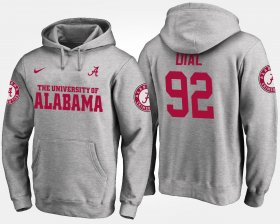 #92 Quinton Dial Name and Number University of Alabama Men Gray Hoodies 893694-869 #92 Quinton Dial Name and Number University of Alabama Men Gray Hoodies 893694-869