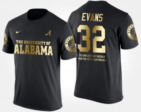 #32 Rashaan Evans Gold Limited Alabama Crimson Tide Short Sleeve With Message Men's Black T-Shirts 510926-651 #32 Rashaan Evans Gold Limited Alabama Crimson Tide Short Sleeve With Message Men's Black T-Shirts 510926-651