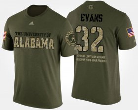 #32 Rashaan Evans Military Alabama Short Sleeve With Message Men's Camo T-Shirts 664633-874 #32 Rashaan Evans Military Alabama Short Sleeve With Message Men's Camo T-Shirts 664633-874