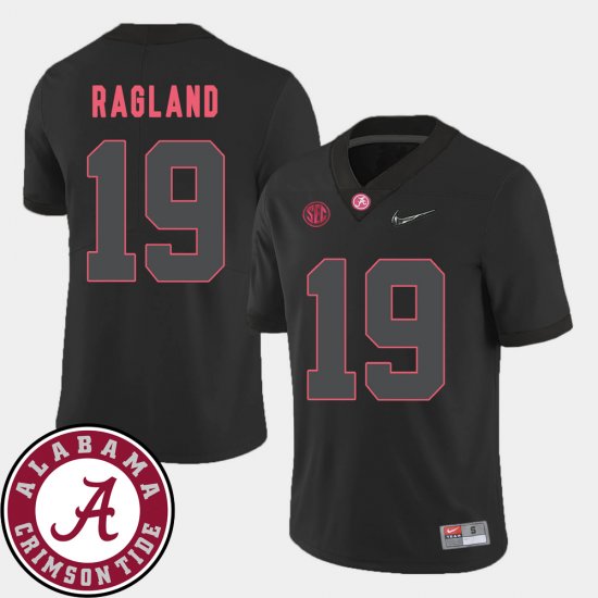 #19 Reggie Ragland College Football University of Alabama 2018 SEC Patch Men\'s Black Jerseys 831541-896