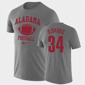 #34 Damien Harris Retro Football Alabama Crimson Tide Legend Performance Mens Heathered Gray T-Shirt 716755-751 #34 Damien Harris Retro Football Alabama Crimson Tide Legend Performance Mens Heathered Gray T-Shirt 716755-751
