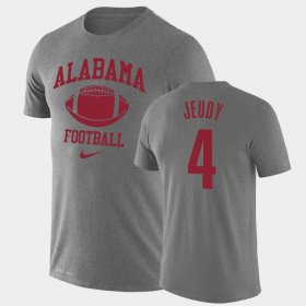 #4 Jerry Jeudy Retro Football University of Alabama Legend Performance Men Heathered Gray T-Shirts 498424-274 #4 Jerry Jeudy Retro Football University of Alabama Legend Performance Men Heathered Gray T-Shirts 498424-274