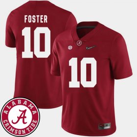 #10 Reuben Foster College Football Alabama 2018 SEC Patch Men's Crimson Jersey 365612-852