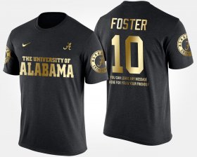 #10 Reuben Foster Gold Limited University of Alabama Short Sleeve With Message Men's Black T-Shirts 466865-912 #10 Reuben Foster Gold Limited University of Alabama Short Sleeve With Message Men's Black T-Shirts 466865-912