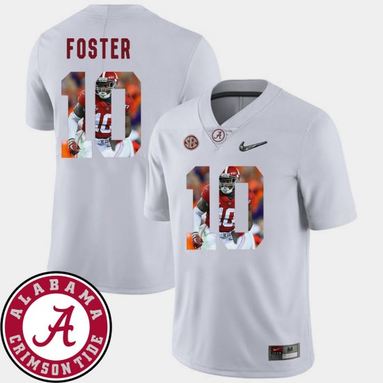 #10 Reuben Foster Pictorial Fashion Bama Football Men White Jersey 610317-930