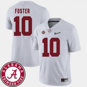 #10 Reuben Foster College Football Alabama 2018 SEC Patch Mens White Jerseys 438591-337