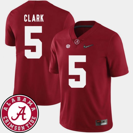 #5 Ronnie Clark College Football University of Alabama 2018 SEC Patch Men Crimson Jerseys 257777-996