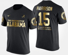 #15 Ronnie Harrison Gold Limited Bama Short Sleeve With Message Men's Black T-Shirt 258320-437 #15 Ronnie Harrison Gold Limited Bama Short Sleeve With Message Men's Black T-Shirt 258320-437