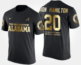 #20 Shaun Dion Hamilton Gold Limited Alabama Short Sleeve With Message Men Black T-Shirts 201241-153 #20 Shaun Dion Hamilton Gold Limited Alabama Short Sleeve With Message Men Black T-Shirts 201241-153