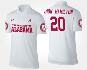 #20 Shaun Dion Hamilton Name and Number Alabama Mens White Polo 628914-299 #20 Shaun Dion Hamilton Name and Number Alabama Mens White Polo 628914-299
