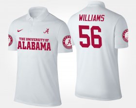 #56 Tim Williams Name and Number Alabama Men's White Polo 884506-217 #56 Tim Williams Name and Number Alabama Men's White Polo 884506-217