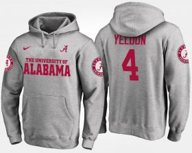 #4 T.J. Yeldon Name and Number Alabama Crimson Tide Mens Gray Hoodie 603991-834 #4 T.J. Yeldon Name and Number Alabama Crimson Tide Mens Gray Hoodie 603991-834