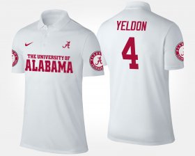 #4 T.J. Yeldon Name and Number Alabama Men's White Polo 505462-928 #4 T.J. Yeldon Name and Number Alabama Men's White Polo 505462-928