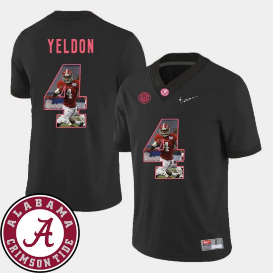 #4 T.J. Yeldon Pictorial Fashion University of Alabama Football Men\'s Black Jersey 875648-995