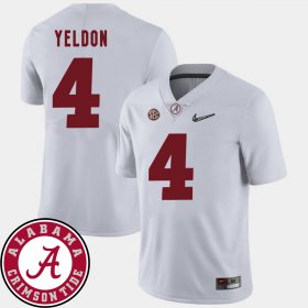 #4 T.J. Yeldon College Football Alabama 2018 SEC Patch Men's White Jersey 977292-843