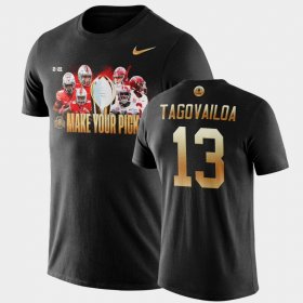 #13 Tua Tagovailoa 2021 National Championship Bama Make Your Pick Matchup Men's Black T-Shirts 855215-566 #13 Tua Tagovailoa 2021 National Championship Bama Make Your Pick Matchup Men's Black T-Shirts 855215-566