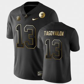 #13 Tua Tagovailoa 2021 Rose Bowl University of Alabama Golden Edition Men Black Jersey 504187-758 #13 Tua Tagovailoa 2021 Rose Bowl University of Alabama Golden Edition Men Black Jersey 504187-758