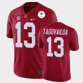 #13 Tua Tagovailoa 2021 Rose Bowl University of Alabama College Football Mens Crimson Jersey 876084-932 #13 Tua Tagovailoa 2021 Rose Bowl University of Alabama College Football Mens Crimson Jersey 876084-932