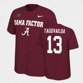#13 Tua Tagovailoa College Football Bama Mantra Men's Crimson T-Shirt 839862-392 #13 Tua Tagovailoa College Football Bama Mantra Men's Crimson T-Shirt 839862-392