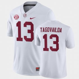 #13 Tua Tagovailoa College Football Bama Away Game Men's White Jerseys 521528-180 #13 Tua Tagovailoa College Football Bama Away Game Men's White Jerseys 521528-180