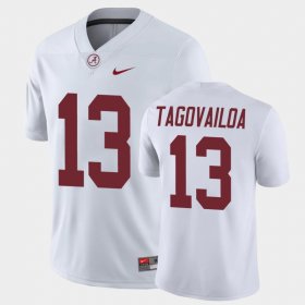 #13 Tua Tagovailoa College Football Alabama Crimson Tide Game Men White Jersey 755535-916 #13 Tua Tagovailoa College Football Alabama Crimson Tide Game Men White Jersey 755535-916