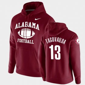 #13 Tua Tagovailoa Retro Football Bama Pullover Men's Crimson Hoodie 357708-750 #13 Tua Tagovailoa Retro Football Bama Pullover Men's Crimson Hoodie 357708-750