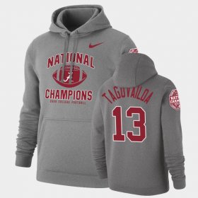 #13 Tua Tagovailoa 2020 National Champions Alabama Retro Pullover Mens Heathered Gray Hoodie 551048-175 #13 Tua Tagovailoa 2020 National Champions Alabama Retro Pullover Mens Heathered Gray Hoodie 551048-175