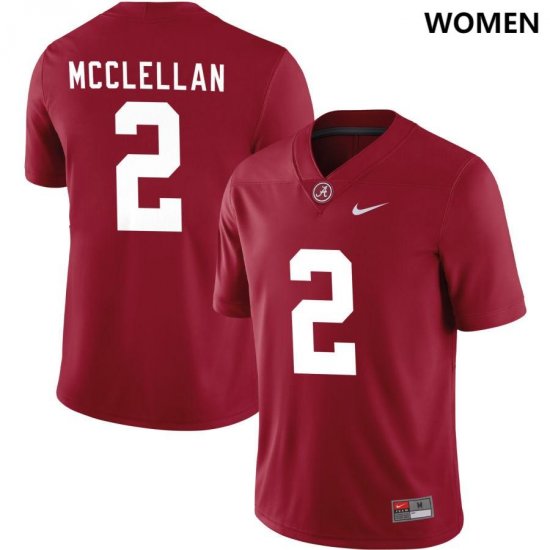 #2 Jase McClellan NIL Replica Bama Womens Crimson Jersey 883223-522