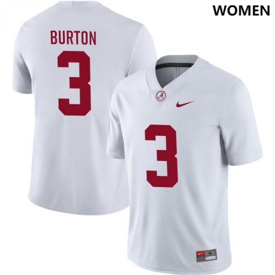 #3 Jermaine Burton NIL Replica Alabama Women White Jerseys 143948-663