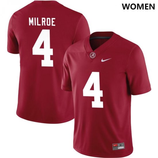 #4 Jalen Milroe NIL Replica University of Alabama Women\'s Crimson Jerseys 687429-796