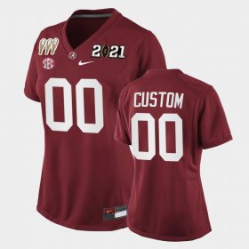 #00 Custom 3X CFP National Championship Alabama Crimson Tide Special Edition Women Crimson Jerseys 529118-975 #00 Custom 3X CFP National Championship Alabama Crimson Tide Special Edition Women Crimson Jerseys 529118-975