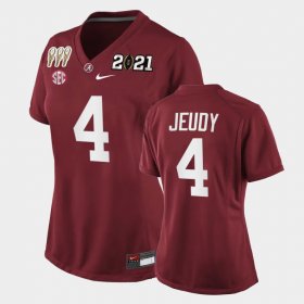 #4 Jerry Jeudy 3X CFP National Championship Bama Special Edition Women's Crimson Jerseys 229265-235