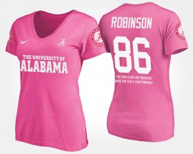 #86 A'Shawn Robinson Name and Number Alabama With Message Womens Pink T-Shirt 937450-571 #86 A'Shawn Robinson Name and Number Alabama With Message Womens Pink T-Shirt 937450-571
