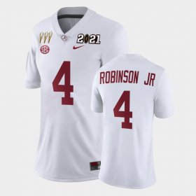 #4 Brian Robinson Jr. 3X CFP National Championship University of Alabama Limited Women's White Jerseys 268943-368