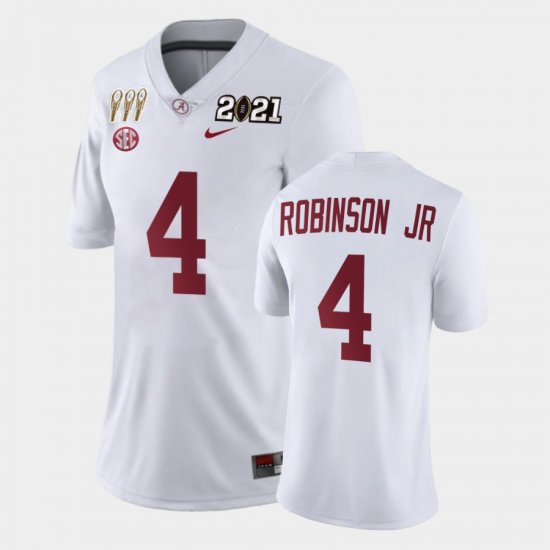 #4 Brian Robinson Jr. 3X CFP National Championship University of Alabama Limited Women\'s White Jerseys 268943-368