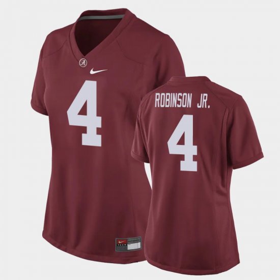 #4 Brian Robinson Jr. Game Bama Replica Football Women\'s Crimson Jersey 312838-532