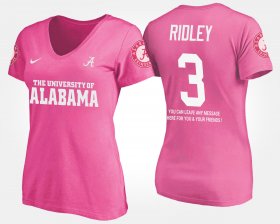 #3 Calvin Ridley Name and Number Bama With Message Womens Pink T-Shirt 853137-325 #3 Calvin Ridley Name and Number Bama With Message Womens Pink T-Shirt 853137-325