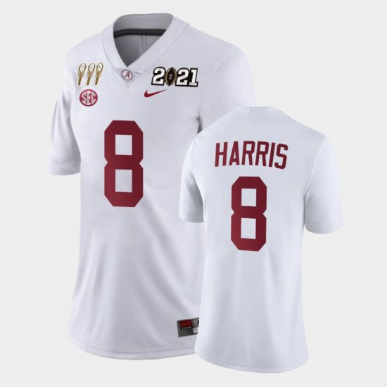 #8 Christian Harris 3X CFP National Championship University of Alabama Limited Womens White Jerseys 457808-977