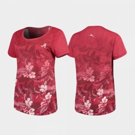 Floral Victory Alabama Crimson Tide Tommy Bahama Women's Crimson T-Shirts 428953-115 Floral Victory Alabama Crimson Tide Tommy Bahama Women's Crimson T-Shirts 428953-115