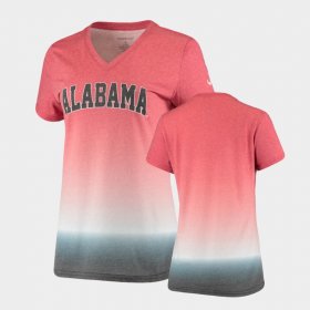 Ombre University of Alabama V-Neck Women's Crimson T-Shirts 653959-871 Ombre University of Alabama V-Neck Women's Crimson T-Shirts 653959-871