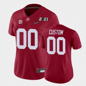 #00 Custom 2021 National Championship Bama College Football Women's Crimson Jerseys 375608-150 #00 Custom 2021 National Championship Bama College Football Women's Crimson Jerseys 375608-150