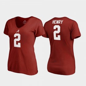 #2 Derrick Henry College Legends Bama V-Neck Women Crimson T-Shirt 984896-186 #2 Derrick Henry College Legends Bama V-Neck Women Crimson T-Shirt 984896-186