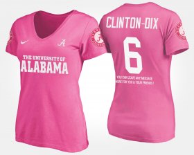 #6 Ha Ha Clinton-Dix Name and Number Bama With Message Womens Pink T-Shirts 777266-323 #6 Ha Ha Clinton-Dix Name and Number Bama With Message Womens Pink T-Shirts 777266-323