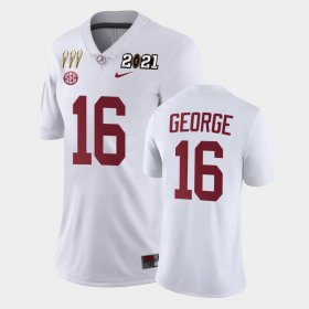 #16 Jayden George 3X CFP National Championship Bama Limited Women's White Jersey 616369-636