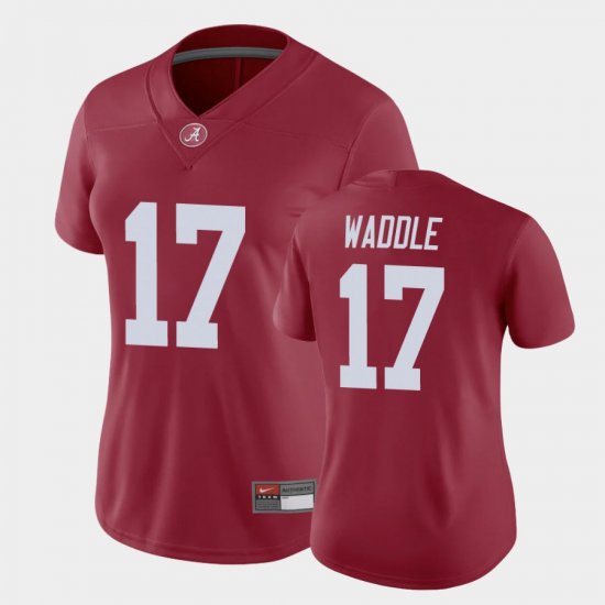 #17 Jaylen Waddle Game University of Alabama Womens Crimson Jersey 778071-628