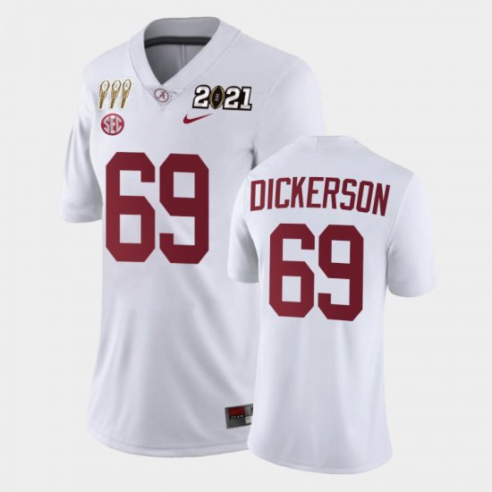 #69 Landon Dickerson 3X CFP National Championship Bama Limited Women\'s White Jersey 371729-461