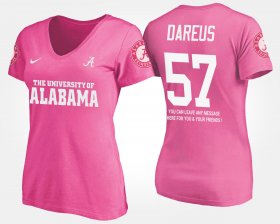 #57 Marcell Dareus Name and Number University of Alabama With Message Women Pink T-Shirt 619894-915 #57 Marcell Dareus Name and Number University of Alabama With Message Women Pink T-Shirt 619894-915